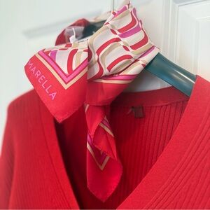 NWOT Marella by Max Mara Label-cut Printed Silk Twin Scarf Fall/Winter/Holiday